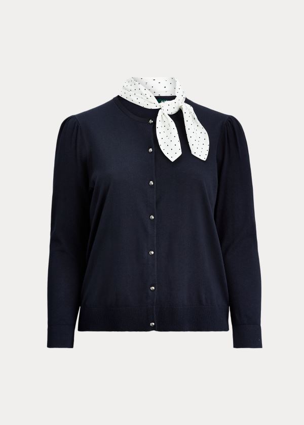 Women's Ralph Lauren Neck-Scarf Cotton Cardigan | 193576YXR